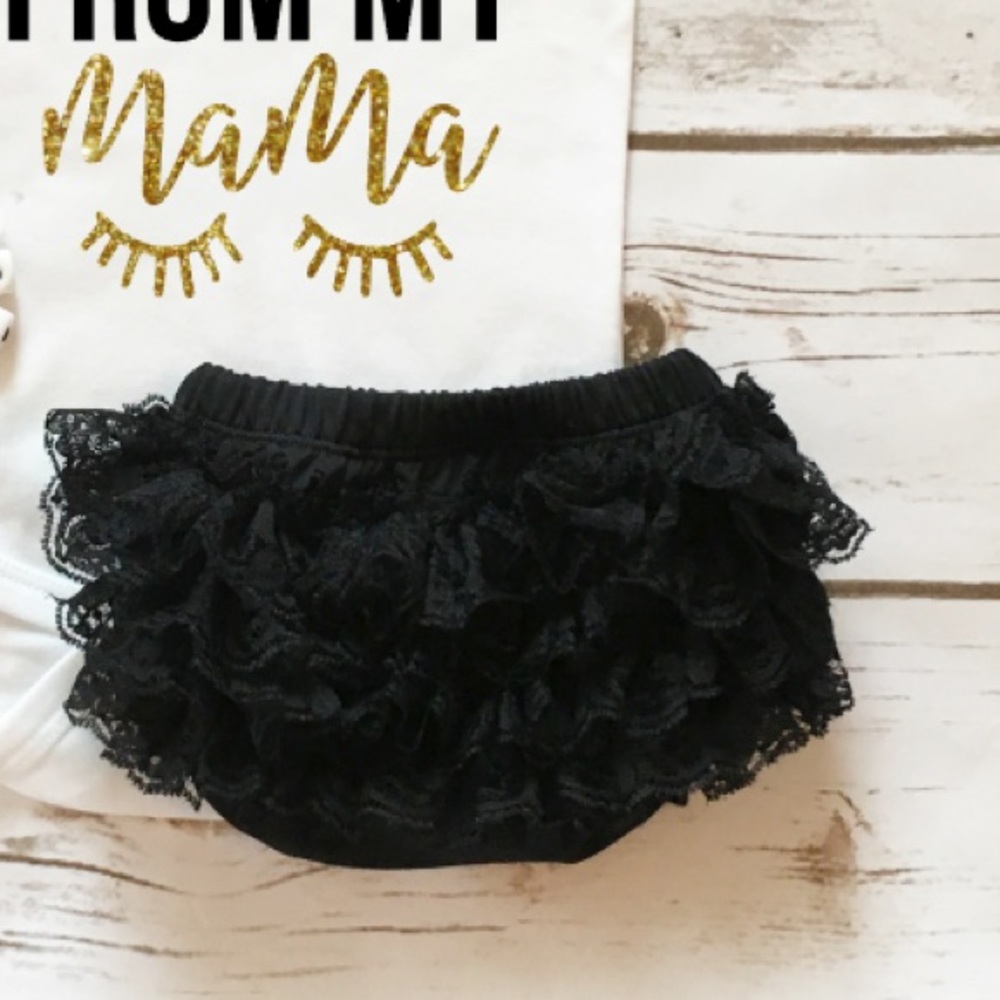 Black Lace Bloomers Diaper Cover 6-24 months